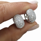 Brinco Argola Pedra Zirconia Prata Unissex Antialérgico