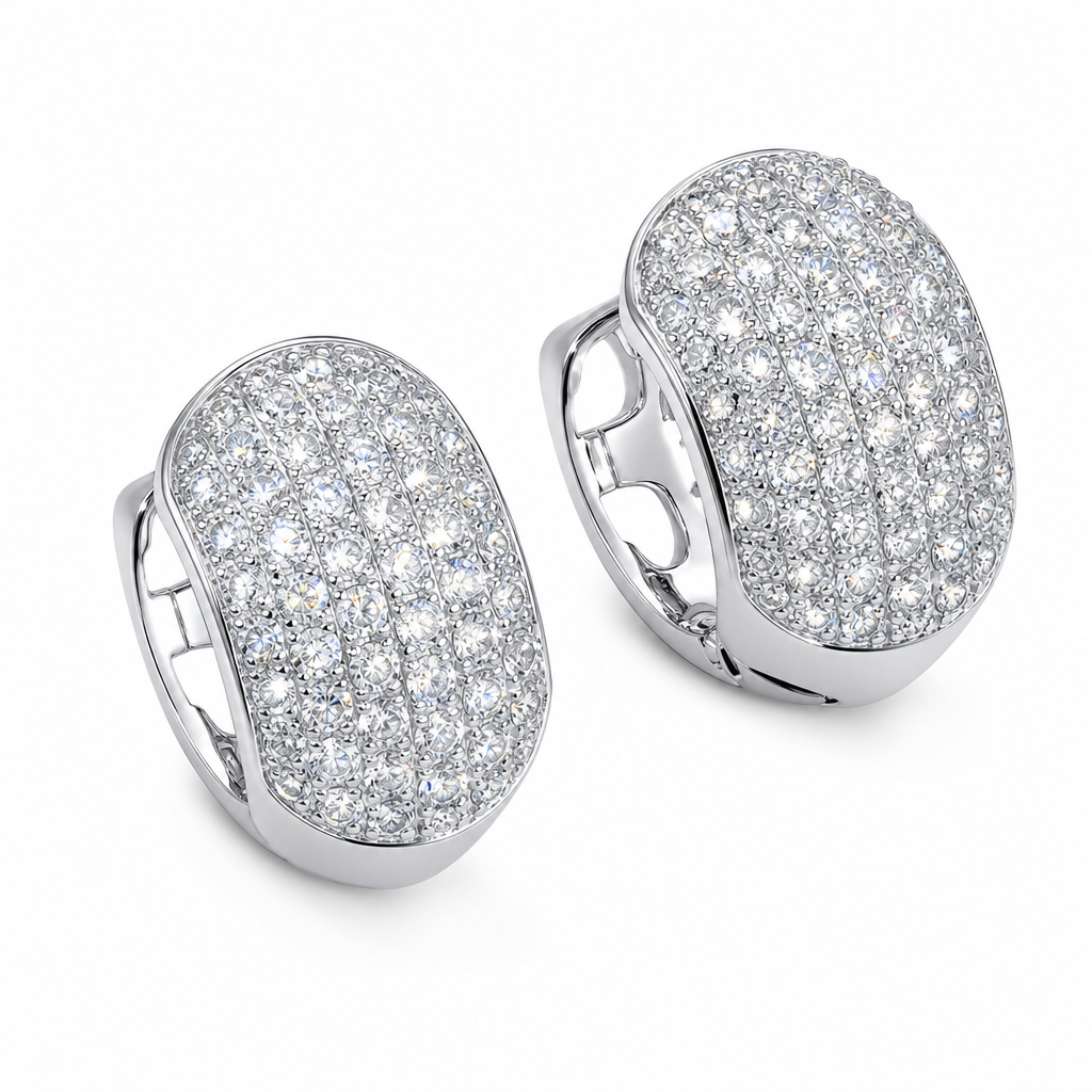 Brinco Argola Pedra Zirconia Prata Unissex Antialérgico