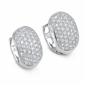 Brinco Argola Pedra Zirconia Prata Unissex Antialérgico