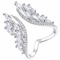 Anel Noiva Pedra Zirconia Festa Prata Ou Dourado Casamento