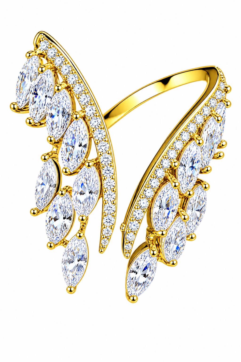 Anel Noiva Pedra Zirconia Festa Prata Ou Dourado Casamento