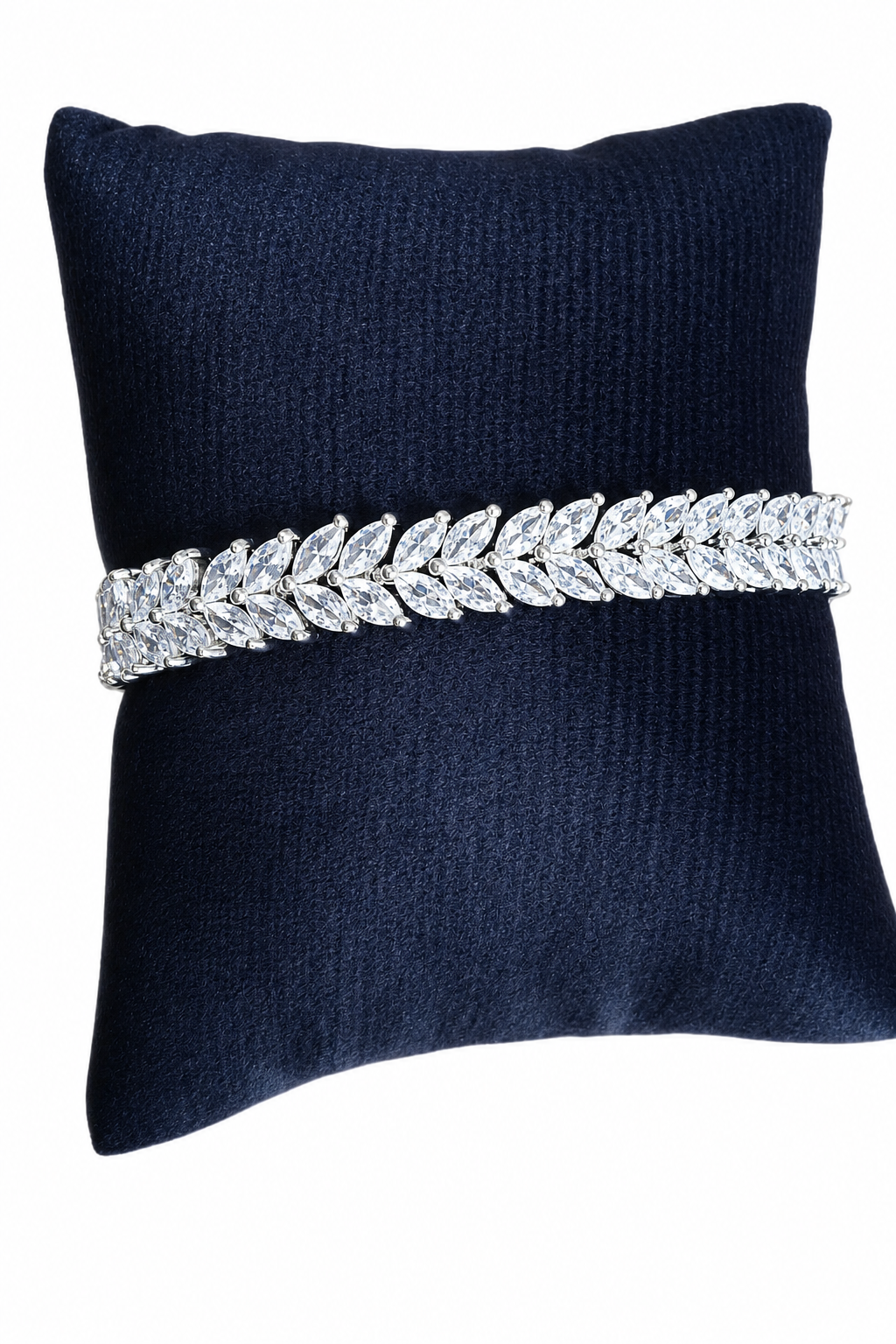 Pulseira Bracelete Prata Com Zircônia Noiva Debutante Luxo
