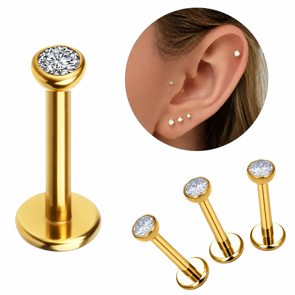 Piercing Orelha Mini Ponto De Luz Australiano Aço Cirúrgico