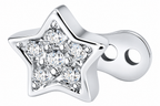Piercing Microdermal Zirconia Pedra Coração Estrela Cruz Flo