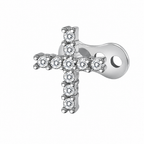 Piercing Microdermal Zirconia Pedra Coração Estrela Cruz Flo