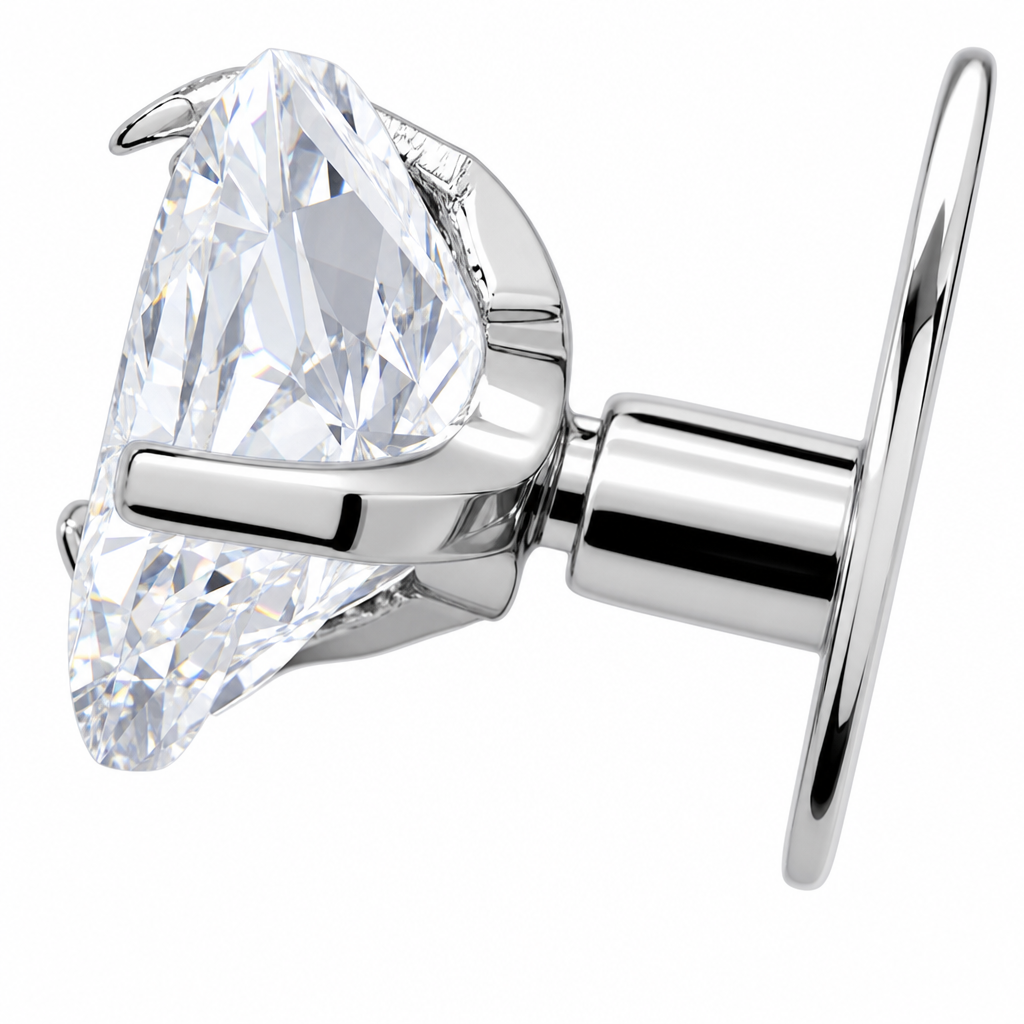 Piercing Microdermal Zirconia Pedra Coração Estrela Cruz Flo