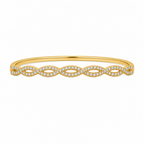 Pulseira Bracelete Dourada F Ouro 18k Zirconia Semi Joia