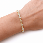 Pulseira Bracelete Dourada F Ouro 18k Zirconia Semi Joia