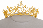 Coroa Cabelo Noiva Strass Dourada Debutante 15 Anos