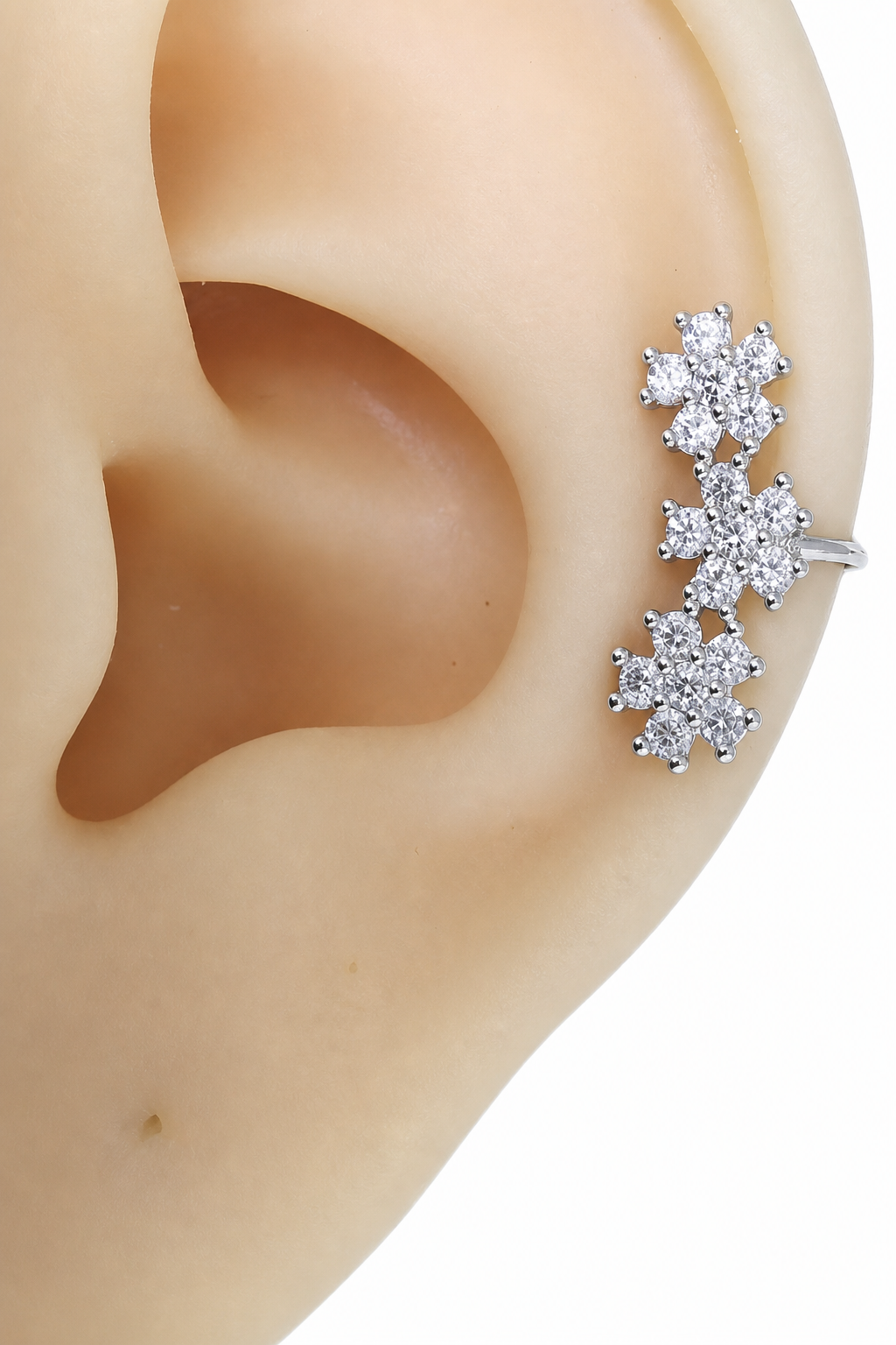 Piercing Argola Falso Fake Pressão Pedra Zircônia Orelha