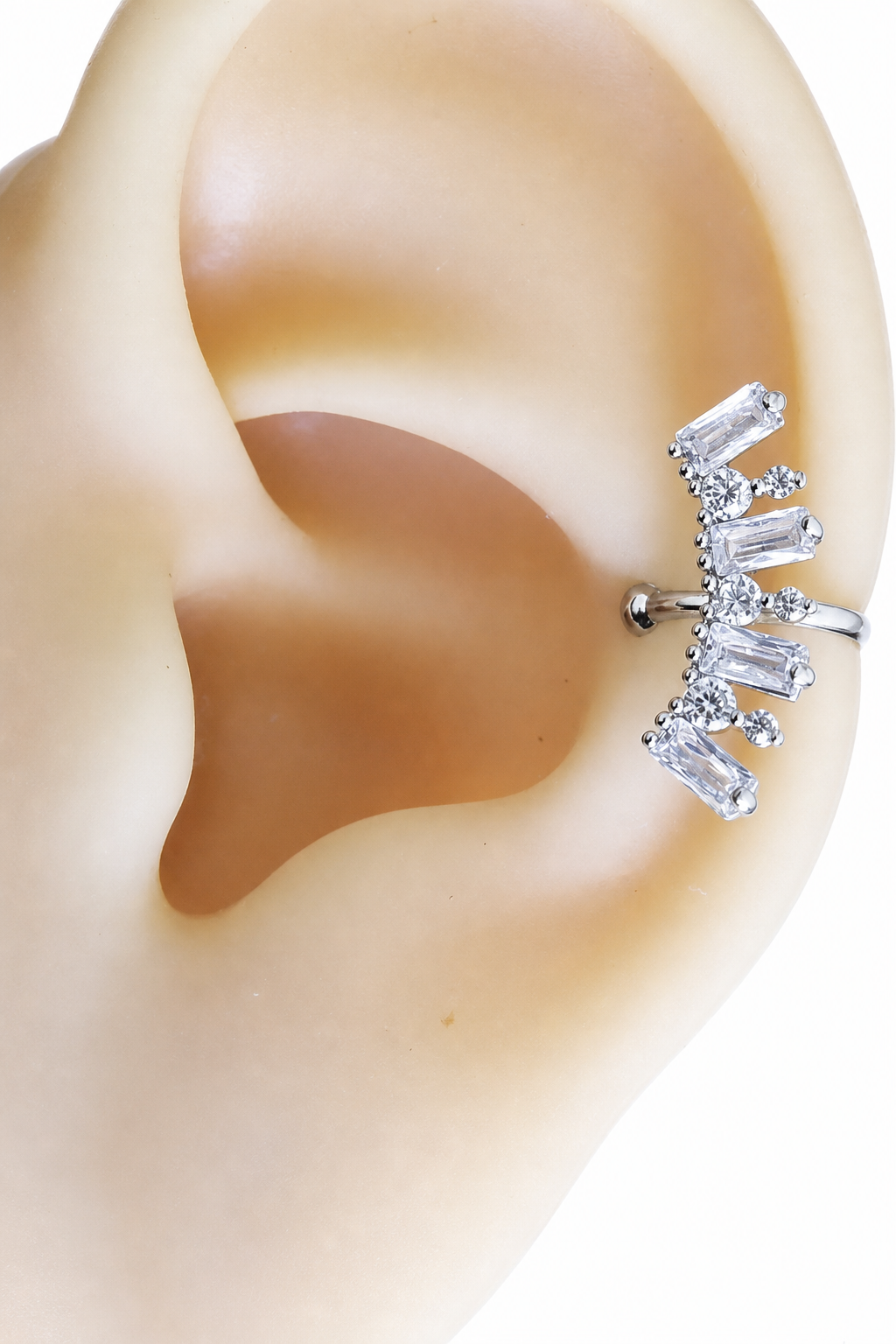 Piercing Argola Falso Fake Pressão Pedra Zircônia Orelha