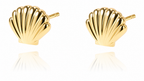 Brinco Concha Do Mar Moda Praia Dourado Folheado A Ouro 18k