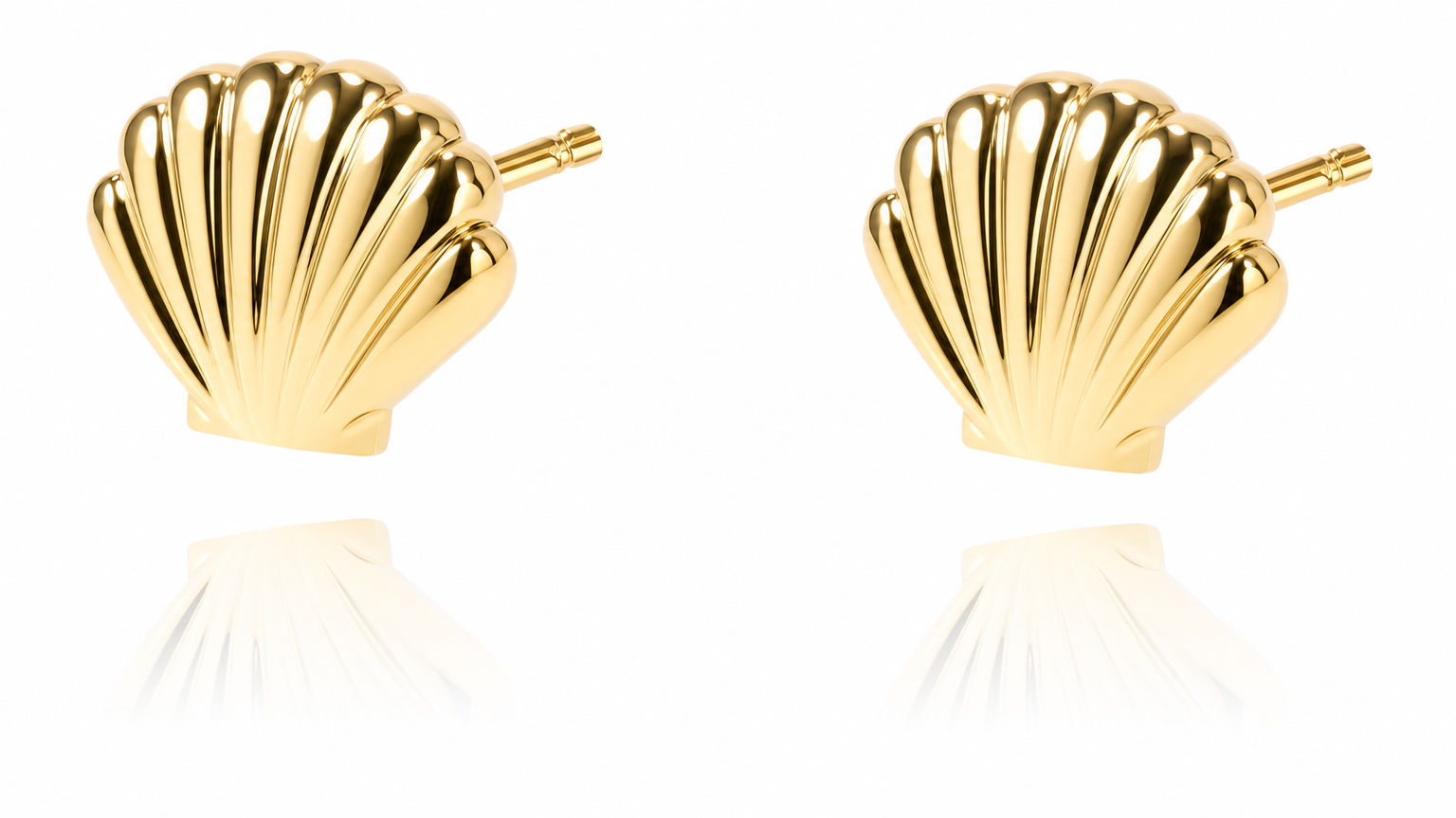 Brinco Concha Do Mar Moda Praia Dourado Folheado A Ouro 18k