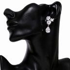 Brinco De Pressão Noiva Pedra Zirconia Prata Festa Debutante