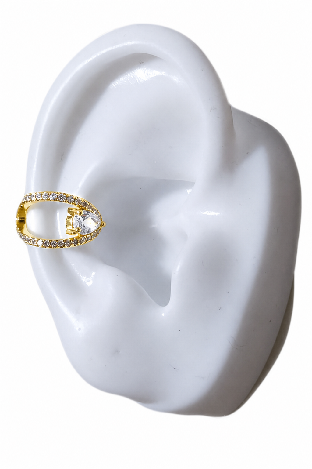 Piercing De Argola Falso Fake Dourado Pedra Zirconia F. Ouro