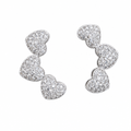 Brinco Ear Cuff Noiva Pedra Zirconia F. Prata Festa Coração