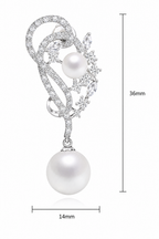 Brinco Pérola E Zirconia Noiva Delicado Prata Grande Luxo