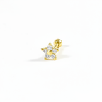 Piercing Orelha Cartilagem Helix Tragus Fl Ouro Mini Flor