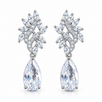 Brinco Noiva Pedra Zirconia Prata Gota Debutante 15 Anos