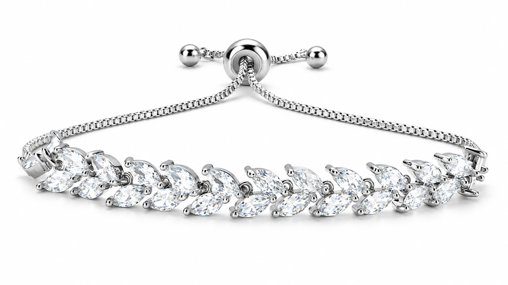 Pulseira Bracelete Prata Zircônia Noiva Debutante Festa