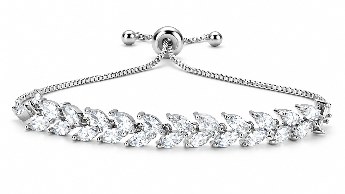Pulseira Bracelete Prata Zircônia Noiva Debutante Festa