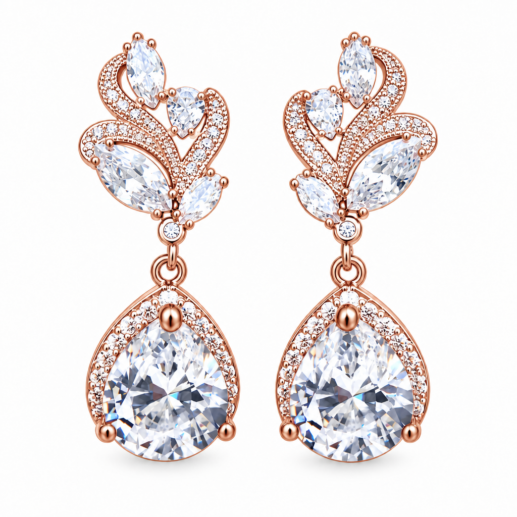 Brinco Noiva Zirconia Prata Ou Dourado Festa Formatura Luxo