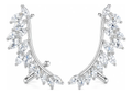 Brinco Ear Cuff Noiva Pedra Zirconia Prata Festa Debutante