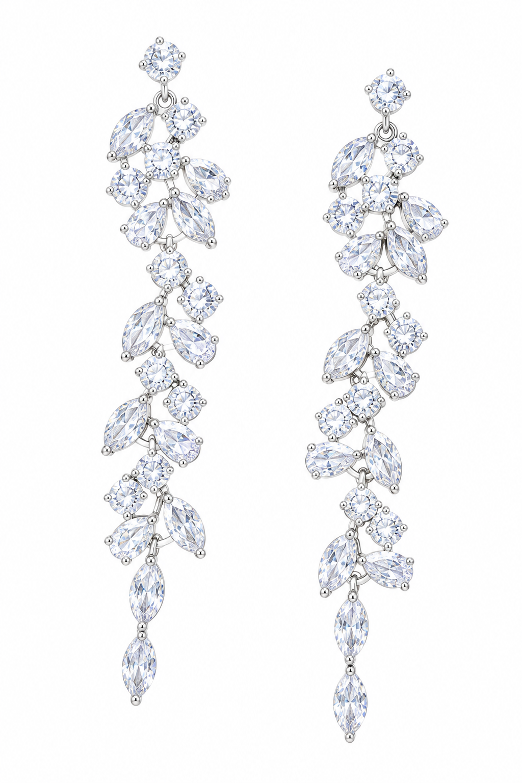 Brinco Noiva Zirconia Pendurado Grande Prata Debutante Luxo