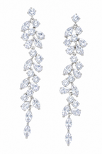 Brinco Noiva Zirconia Pendurado Grande Prata Debutante Luxo