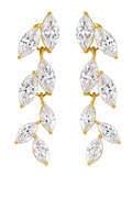 Brinco Noiva Zirconia Dourado Festa Debutante Pendurado