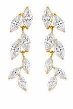 Brinco Noiva Zirconia Dourado Festa Debutante Pendurado