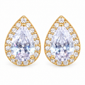Brinco Noiva Pedra Zirconia Dourado Ou Prata Gota 15 Anos