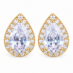 Brinco Noiva Pedra Zirconia Dourado Ou Prata Gota 15 Anos