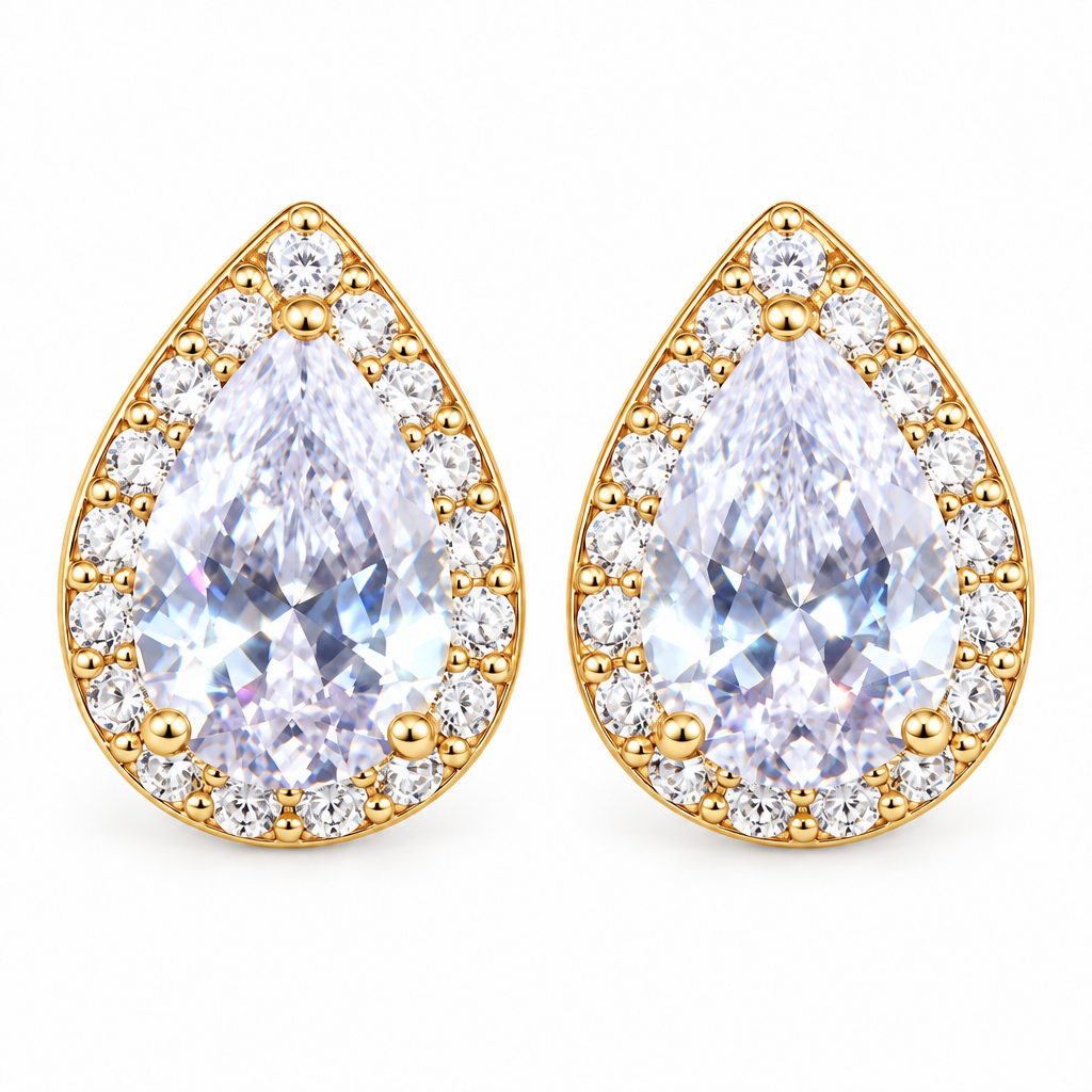 Brinco Noiva Pedra Zirconia Dourado Ou Prata Gota 15 Anos