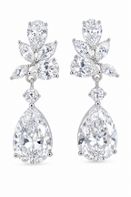 Brinco Noiva Zirconia Pendurado Prata Debutante Luxo Gota