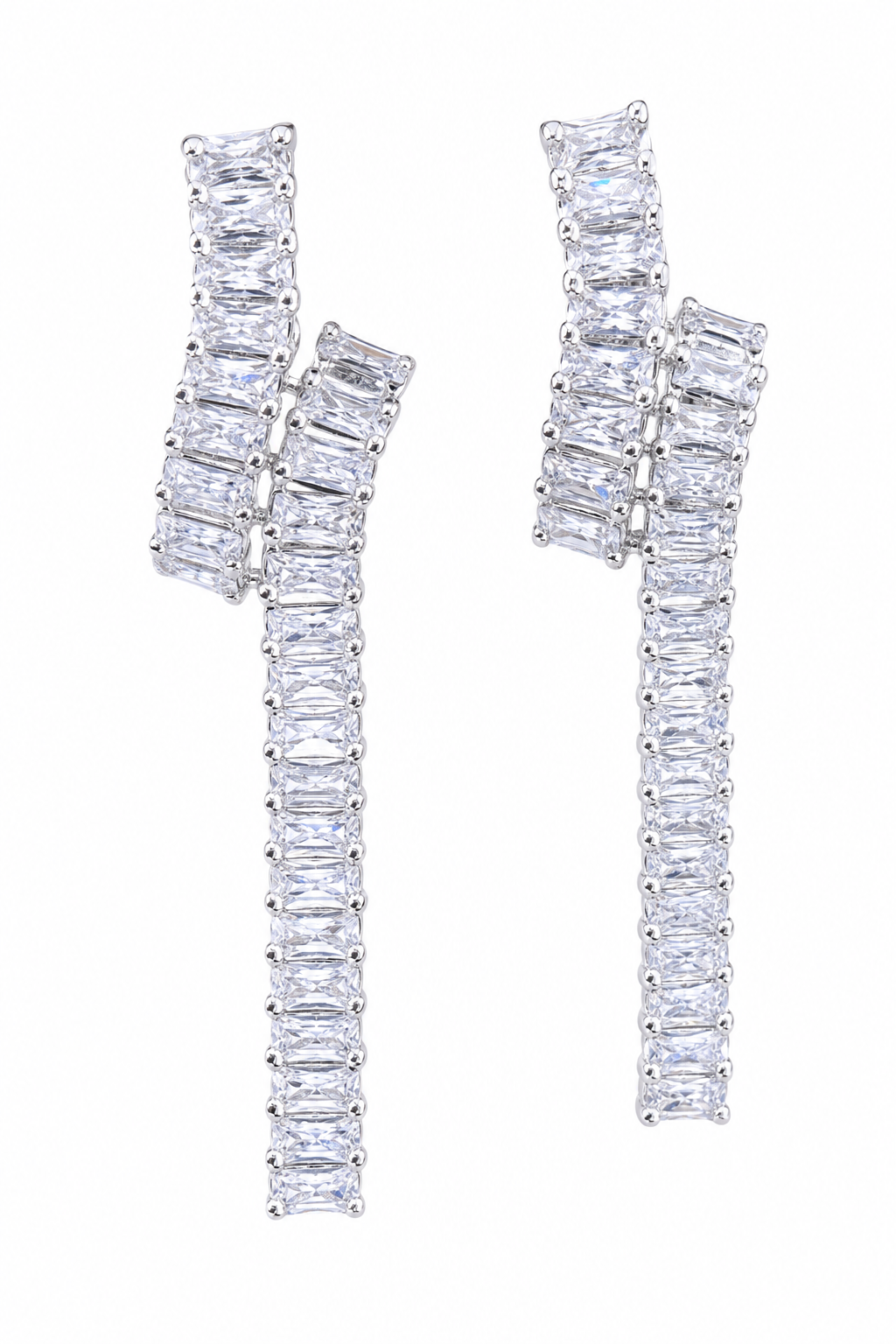 Brinco Noiva Zirconia Pendurado Grande Luxo Prata Debutante