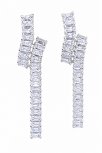 Brinco Noiva Zirconia Pendurado Grande Luxo Prata Debutante