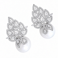 Brinco Noiva Zirconia E Pérola Prata Delicado Luxo