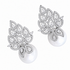 Brinco Noiva Zirconia E Pérola Prata Delicado Luxo