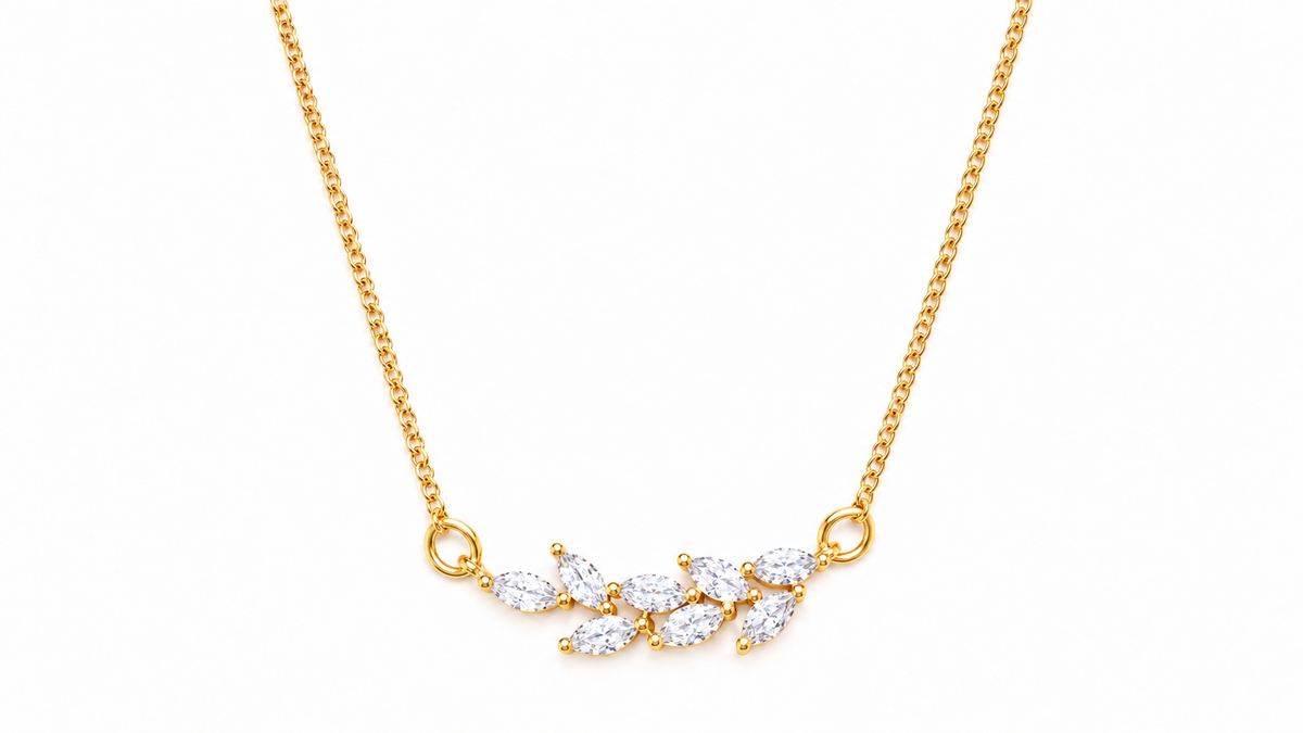 Colar Noiva Pedra Zirconia Dourado F Ouro 18k Semijoia