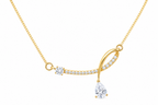 Colar Noiva Gota Pedra Zirconia Dourado F Ouro 18k Semijoia
