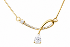 Colar Noiva Gota Pedra Zirconia Dourado F Ouro 18k Semijoia