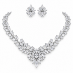Conjunto Colar E Brinco Noiva Zircônia Prata Festa Debutante
