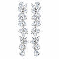 Brinco Noiva Zirconia Pendurado Grande Prata Debutante Luxo