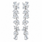 Brinco Noiva Zirconia Pendurado Grande Prata Debutante Luxo