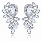 Brinco De Zirconia Noiva Festa Casamento Madrinha Prata Fixo