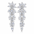 Brinco Noiva Luxo Zirconia Prata Festa Debutante Pendurado