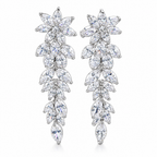 Brinco Noiva Luxo Zirconia Prata Festa Debutante Pendurado