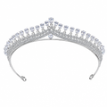 Coroa Tiara Porta Coque Noiva Strass E Zirconia Prata Luxo