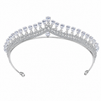 Coroa Tiara Porta Coque Noiva Strass E Zirconia Prata Luxo